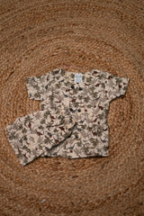 Girls shorts - Baby Bunny Print Shirt & Shorts Set brown color