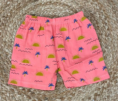 Boys shorts -Baby Bunny Print Shirts Set dark pink color