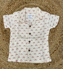 Boys shorts - Baby Bunny Print Shir Set light peach color