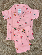 Boys shorts - Baby Bunny Print Shirt Set pink color