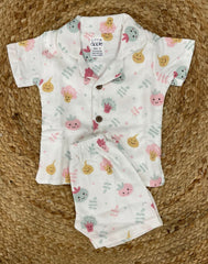 Boys shorts - Baby Bunny Print Set White base multicolor print