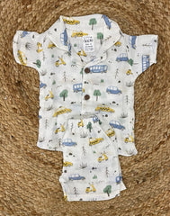 Boys shorts - Baby Bunny Print Set white base / multicolor print