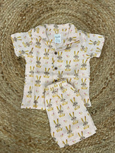 Boys shorts - Baby Bunny Print Shirt Set light peach/ pale pink color
