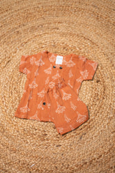 Girls shorts - Baby Bunny Print Shirt & Shorts Set N-brown color