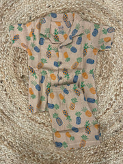 Boys shorts - Baby Bunny Print Shirt Set brown color