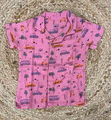 Boys shorts - Baby Bunny Print Shirt Set pink color print