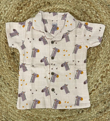 Boys shorts - Baby Bunny Print Shirt & Shorts Set light peach color