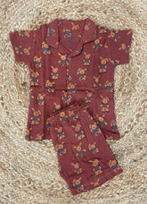Boys shorts - Baby Bunny Print Shirt & Shorts Set Maroon color