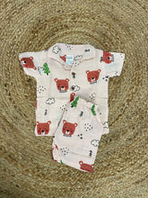 Boys shorts - Baby Bunny Print Shirt Set light peach/ pale pink color