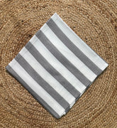 Bamboo Towel - Grey With White Stripe