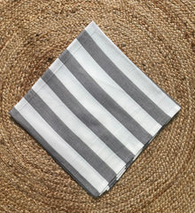 Bamboo Towel - Grey With White Stripe