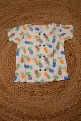 Girls shorts - Baby Bunny Print Shirt & Shorts Set half white color