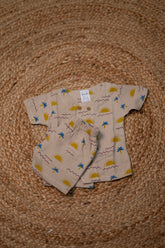 Girls shorts - Baby Bunny Print Shirt & Shorts Set light brown color