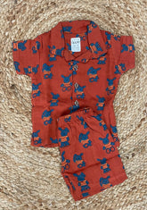 Boys shorts - Baby Bunny Print Shirt Set Maroon color