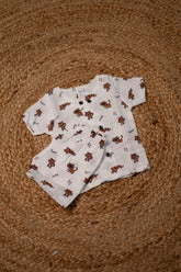 Girls shorts - Baby Bunny Print Shirt & Shorts Set white color