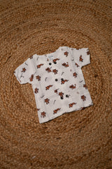 Girls shorts - Baby Bunny Print Shirt & Shorts Set white color