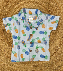 Boys shorts - Baby Bunny Print Shirt Set light blue color