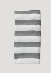 Bamboo Towel - Grey With White Stripe