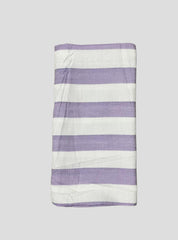Bamboo Towel - Violet With White Stripe
