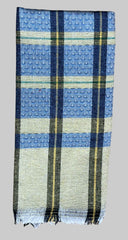 COTTON TOWEL - BLUE AND YELLOW CHECKERED PATTERN