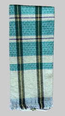 COTTON TOWEL - GREEN AND YELLOW CHECKERD PATTERN