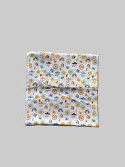 Big Muslin Towel - White Base yellow print