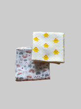 Big Muslin Towels - white base and print(Combo Pack of 2)