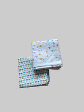 Big Muslin Towels - white base flowers print (Combo Pack of 2)