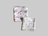 Big Muslin Towels - white base mom&dad, flowers print (Combo Pack of 2)