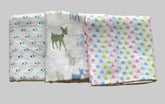 Big Muslin Towels - flowers, animal & heart (Combo Pack of 3)