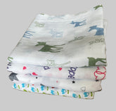 Big Muslin Towels - Animal, mom&dad, starts,flowers (Combo Pack of 4)