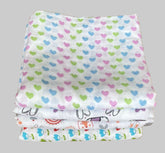 Big Muslin Towels - heart, animal, rainbow, flowers print (combo pack 4)