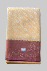 Saree - sandal Silk Saree with Copper Zari Border