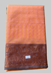 Saree - Orange Silk Saree with Copper Zari Border