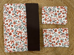 King Size Border Bedspread - white base and brown border