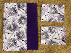 king size border bedspread - white base purple border