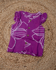 Girls top - Purple base flower print