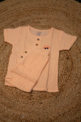 Girls shorts - Baby Shirt & Shorts Set orange color