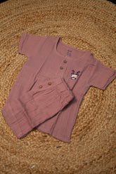 Girls shorts - Baby Shirt & Shorts Set brown color