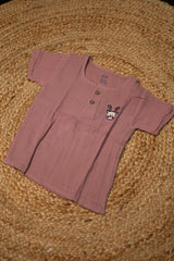Girls shorts - Baby Shirt & Shorts Set brown color
