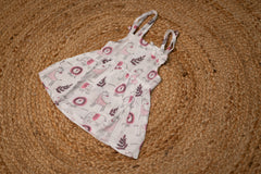 Girls Sleeveless Frock - White color