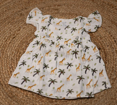 Half sleeve frock - Baby Girl Print Button