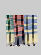 COTTON TOWEL - PURPLE RED & GREEN CHECKERED PATTERN