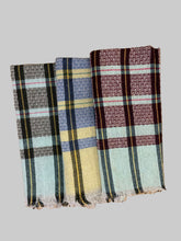 COTTON TOWEL - MAROON PURPLE & BLACK CHECKERED PATTERN
