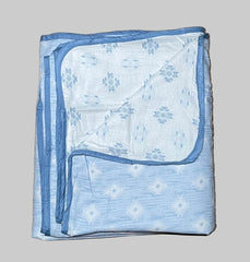 Single dohar - white and blue colour