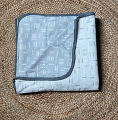 Single dohar - white and blue colour