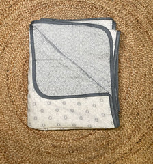 Double dohar - white and dark grey colour