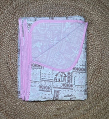 Double dohar - white and pink colour