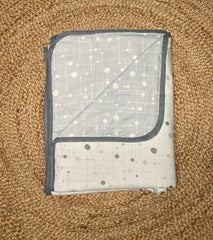 Double dohar - white and dark grey colour