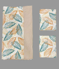 Queen size border bedspread - leaf print sandal border